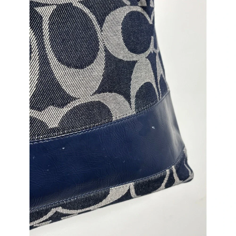 Coach Legacy Signature Denim Hobo Bag Y2K Navy Blue Style 12549